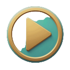 Abstraktes Provider-Emblem Pragmatic Play in Gold und T&uuml;rkis - Online Slot Studio bei OnlySpins