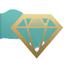 Abstraktes Provider-Emblem Evolution in Gold und T&uuml;rkis - Live Dealer Anbieter bei OnlySpins