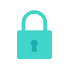 T&uuml;rkises SSL-Schloss Symbol - verschl&uuml;sselte und sichere Transaktionen